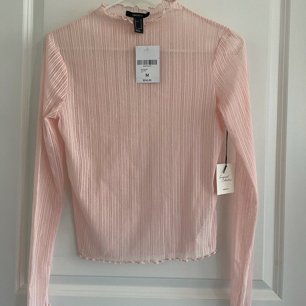 Sheer pink turtleneck